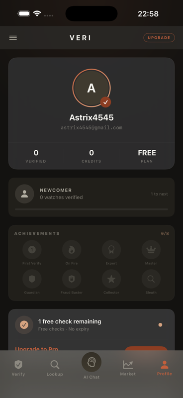 Your profile and achievements